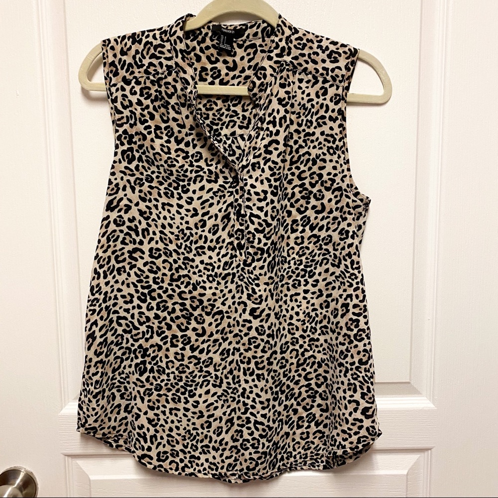 Forever 21 Leopard Animal Print Tank Top Small